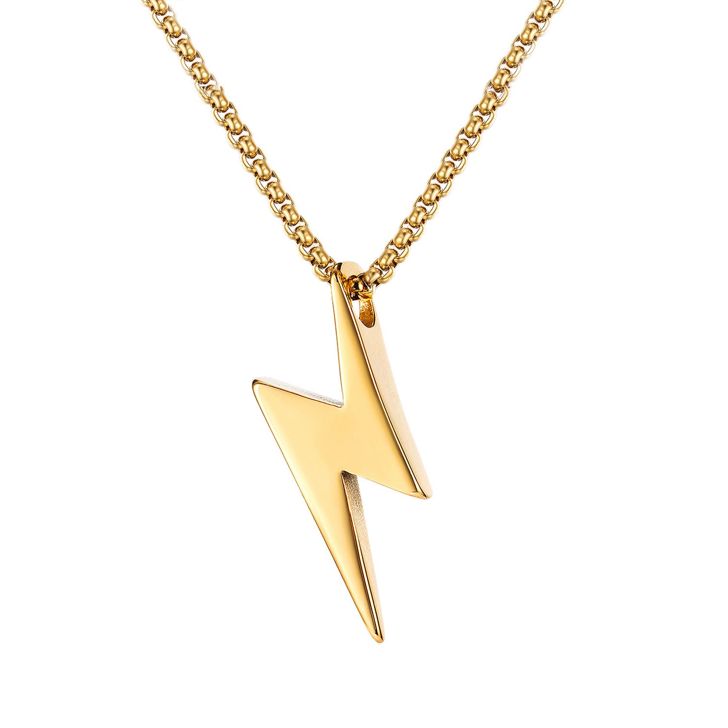 Personalized DIY lightning tide men and women couple necklace pendant hip-hop titanium steel jitterbug bungee sweater chain cool