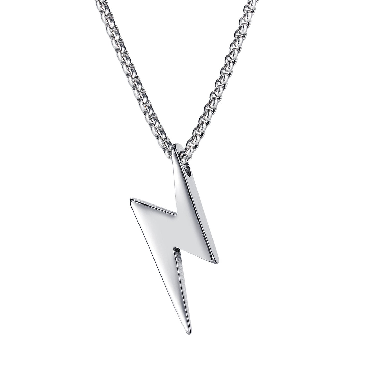 Personalized DIY lightning tide men and women couple necklace pendant hip-hop titanium steel jitterbug bungee sweater chain cool