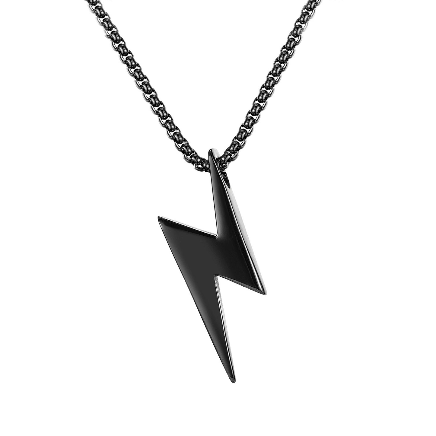 Personalized DIY lightning tide men and women couple necklace pendant hip-hop titanium steel jitterbug bungee sweater chain cool