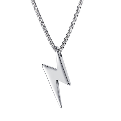 Personalized DIY lightning tide men and women couple necklace pendant hip-hop titanium steel jitterbug bungee sweater chain cool