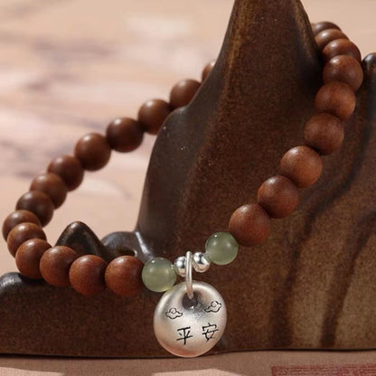 S999 sterling silver peace and field jade string dzi female retro do old ethnic wind new live explosive silver jewelry