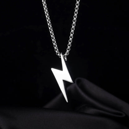Personalized DIY lightning tide men and women couple necklace pendant hip-hop titanium steel jitterbug bungee sweater chain cool