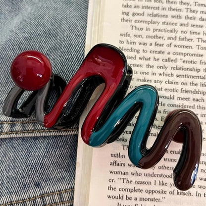 Colorful wave pearl scratch clip large shark clip hairpin female 2025 new senior sense clip hair accessories